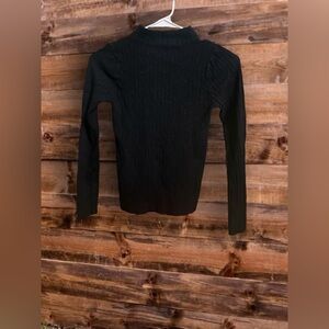 Ribbed Mock Turtle Neck Long Sleeve